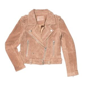 Blank NYC Suede Jacket Women's Size Small Tan Leather Moto Cropped